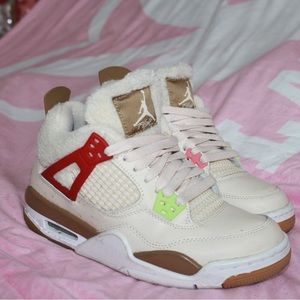 size 6 women ‘Wild Things’ Jordan 4s ❤️💚🩷💙